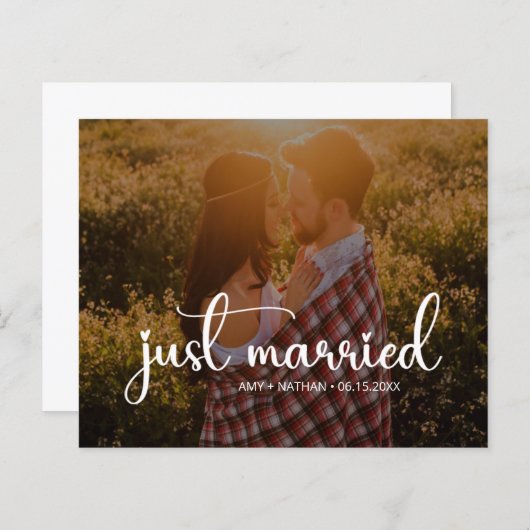 予算たった今結婚しました結婚写真の発表 (正面/裏面)