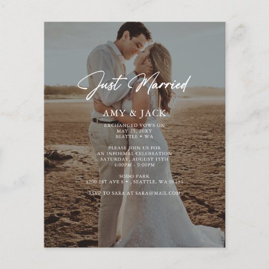 予算たった今結婚しました結婚写真の発表 (正面)