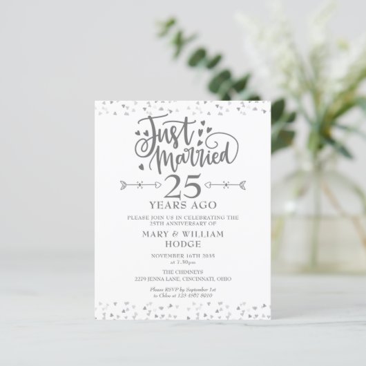 予算たった今結婚しました25周年記念招待状 (スタンド正面)