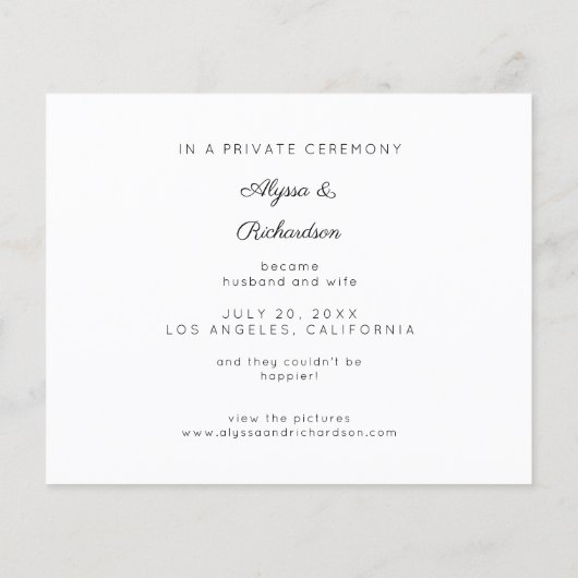 予算たった今結婚しました4写真結婚の発表 (裏面)