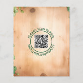 予算つる植物セントパトリックの日QR結婚式招待状 (裏面)