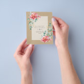 【予算でお得】 SAVE THE DATES - 白いバラの花束 チラシ (手)