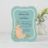 予算で叶う ブ ラッシュ ピンク ローズ フローラル ウェディング 招待状 (スタンド正面)