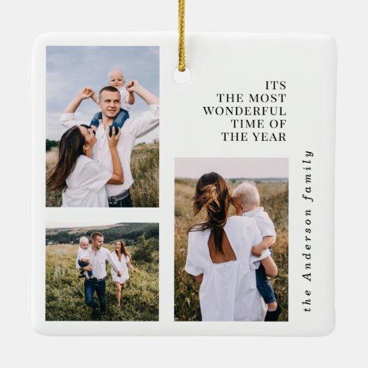 予算で最も素晴らしい時間のクリスマスフォト数々のー セラミックオーナメント (裏面)