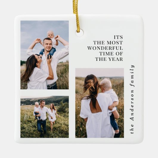 予算で最も素晴らしい時間のクリスマスフォト数々のー セラミックオーナメント (正面)