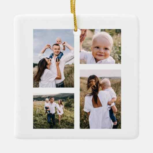 予算で最も素晴らしい時間のクリスマスフォト数々のー セラミックオーナメント (正面)