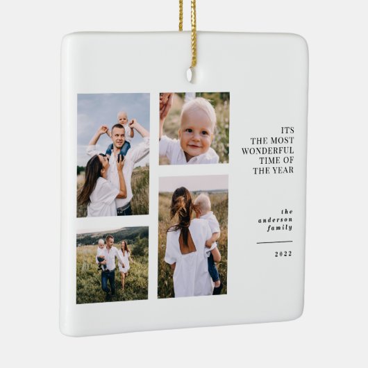 予算で最も素晴らしい時間のクリスマスフォト数々のー セラミックオーナメント (右)