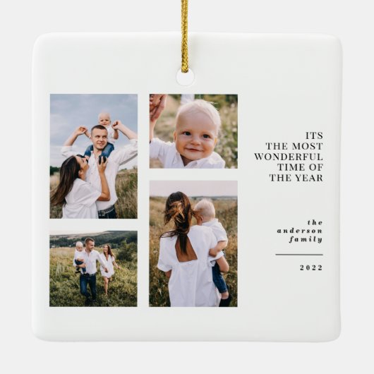 予算で最も素晴らしい時間のクリスマスフォト数々のー セラミックオーナメント (裏面)