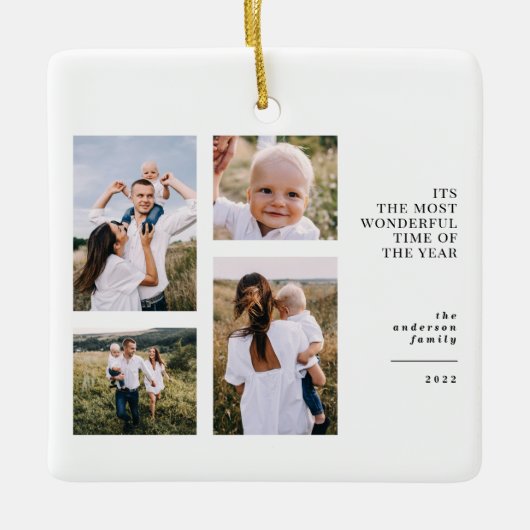 予算で最も素晴らしい時間のクリスマスフォト数々のー セラミックオーナメント (正面)