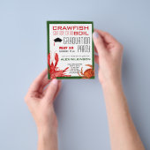 予算で楽しむザリガニパーティー 卒業パーティー招待状 チラシ (手)