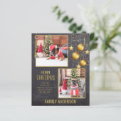 【予算で楽しむ】クリスマスまたはホリデーカード ゴールドテキスト (スタンド正面)