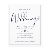 予算で済ませる フライヤー紙 ミッドナイトブルー 結婚式招待状