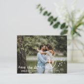 予算で?写真を選択する日付を保存モダン ポストカード (スタンド正面)