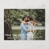 予算で?写真を選択する日付を保存モダン ポストカード (正面)