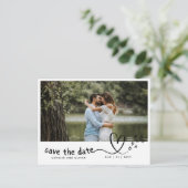 予算で?写真を選択する日付を保存結婚する ポストカード (スタンド正面)