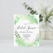 予算と緑。ブライダルシャワー。招待状 (スタンド正面)