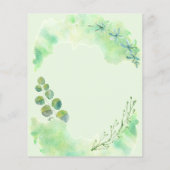 予算と緑。ブライダルシャワー。招待状 (裏面)