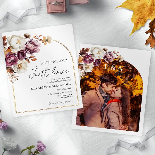 予算なしファンシー | フォト結婚式招待状