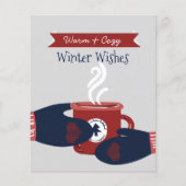 予算に優しいあったかいお祝いのコーヒークリスマスカード (正面)