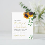 予算に優しいひまわりとユーカリのウェディング招待状 (スタンド正面)