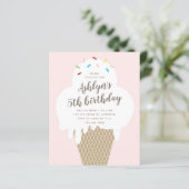 予算に優しいアイスの子供の誕生日パーティーの招待状 (スタンド正面)