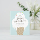 予算に優しいアイスの子供の誕生日パーティーの招待状 (スタンド正面)