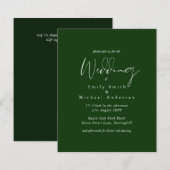 予算に優しいウェディングカラー 緑のセージ オリーブの招待状 (正面/裏面)
