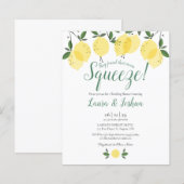 予算に優しいウェディングシャワー メインスクイーズ レモン 招待状 (正面/裏面)