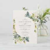 予算に優しいエレガントなフォレストリーフグリーンウェディング 招待状 (スタンド正面)