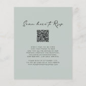 予算に優しいオリーブの枝のモノグラム結婚式招待状 (裏面)