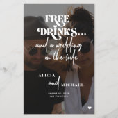 予算に優しいカジュアルな結婚式の写真QRコード付招待状 チラシ (正面)