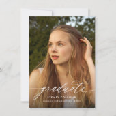 予算に優しいカリグラフィー卒業写真招待状 招待状 (正面)