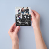 予算に優しいクリスマスの素朴な木の写真冬のホリデーシーズン チラシ (手)