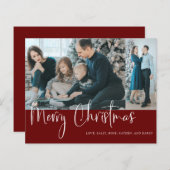 予算に優しいクリスマススクリプト2写真コラージュ 赤 (正面/裏面)