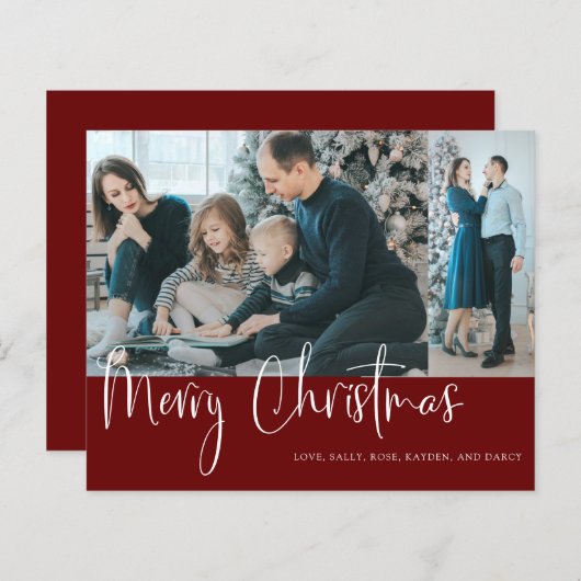 予算に優しいクリスマススクリプト2写真コラージュ 赤 (正面/裏面)