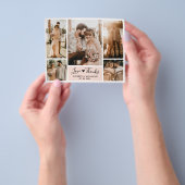 予算に優しいグリッド写真コラージュ結婚式感謝カード チラシ (手)