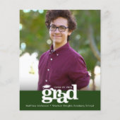 予算に優しいグリーンの写真 卒業  太字 キャップ への招待 (正面)