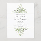 予算に優しいグリーンウェディングの写真招待状 (正面)