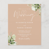 予算に優しいグリーンウェディング招待状 (正面)