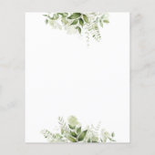 予算に優しいグリーンリーフスクリプト結婚式招待状 (裏面)