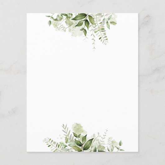 予算に優しいグリーンリーフスクリプト結婚式招待状 (裏面)