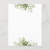 予算に優しいグリーンリーフスクリプト結婚式招待状 (裏面)