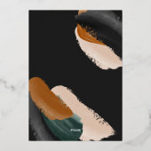 予算に優しいグリーン テラコッタ モダン ミニマル 水彩 箔シーズンカード (裏面)