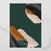 予算に優しいグリーン テラコッタ モダン ミニマル 水彩 箔シーズンカード (裏面)