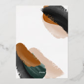 予算に優しいグリーン テラコッタ モダン ミニマル 水彩 箔シーズンカード (裏面)