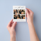 予算に優しいスクリプトウェディングフォトコラージュ Save The Date チラシ (手)