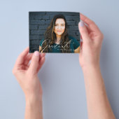 予算に優しいスクリプト写真卒業式招待状 チラシ (手)