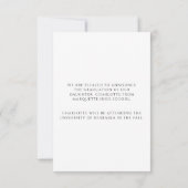 予算に優しいスクリプト写真卒業発表 招待状 (裏面)