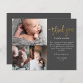 予算に優しいスクリプト3フォトベイビー感謝カード (正面/裏面)