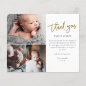 予算に優しいスクリプト3フォトベイビー感謝カード (正面)